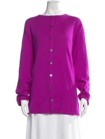 Pre-owned Eskandar Cashmere Crew Neck Sweater In Purple