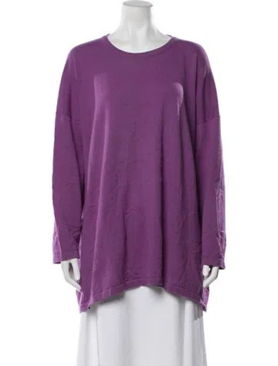 Pre-owned Eskandar Cashmere Crew Neck Sweater In Purple