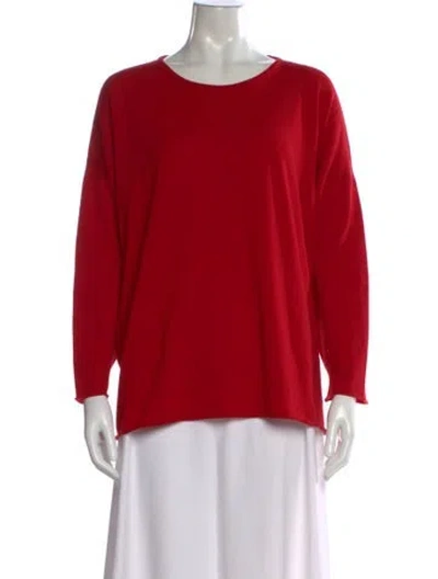 Pre-owned Eskandar Cashmere Crew Neck Sweater In Red
