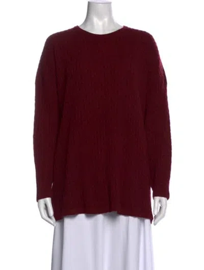 Pre-owned Eskandar Cashmere Crew Neck Sweater In Red