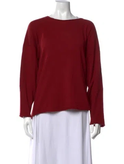 Pre-owned Eskandar Cashmere Crew Neck Sweater In Red