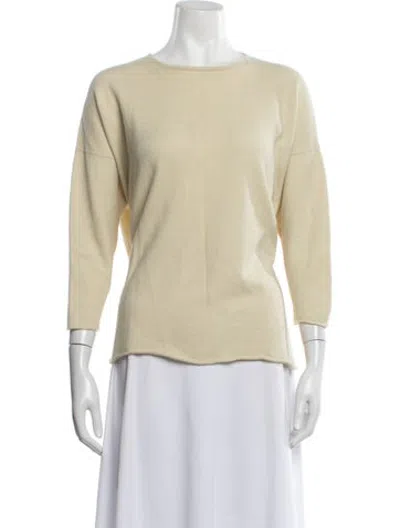 Pre-owned Eskandar Cashmere Crew Neck Sweater In Yellow