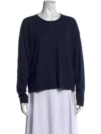 Pre-owned Eskandar Cashmere Crew Neck Top In Blue
