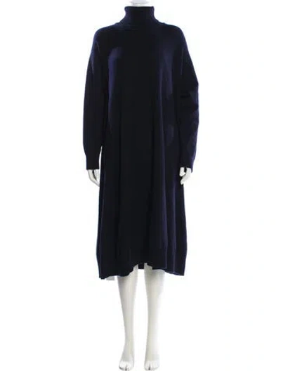 Pre-owned Eskandar Cashmere Knee-length Dress In Blue