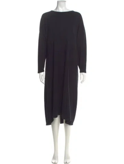 Pre-owned Eskandar Cashmere Midi Length Dress In Black