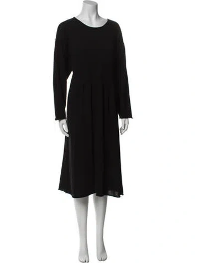 Pre-owned Eskandar Cashmere Midi Length Dress In Black