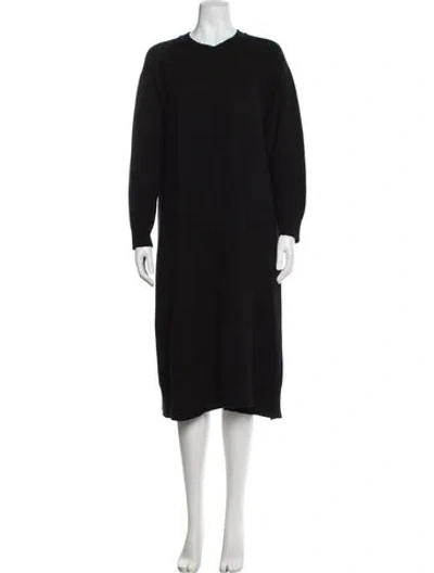 Pre-owned Eskandar Cashmere Midi Length Dress In Black
