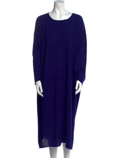 Pre-owned Eskandar Cashmere Midi Length Dress In Blue