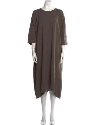 Pre-owned Eskandar Cashmere Midi Length Dress In Brown