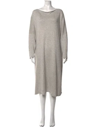 Pre-owned Eskandar Cashmere Midi Length Dress In Grey