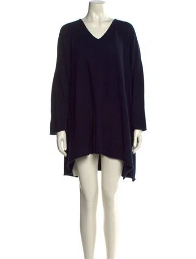 Pre-owned Eskandar Cashmere Mini Dress In Blue