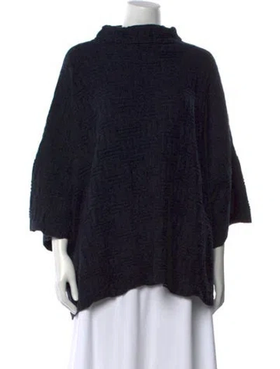 Pre-owned Eskandar Cashmere Mock Neck Sweater In Black