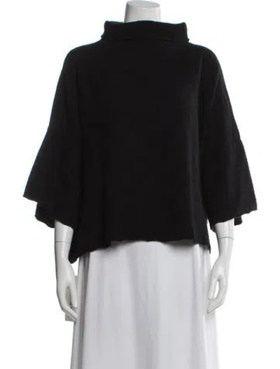Pre-owned Eskandar Cashmere Mock Neck Sweater In Black