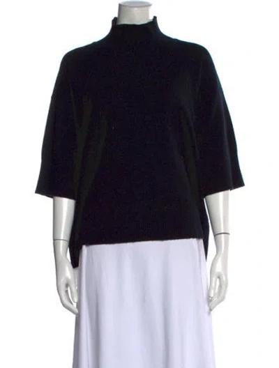 Pre-owned Eskandar Cashmere Mock Neck Sweater In Black