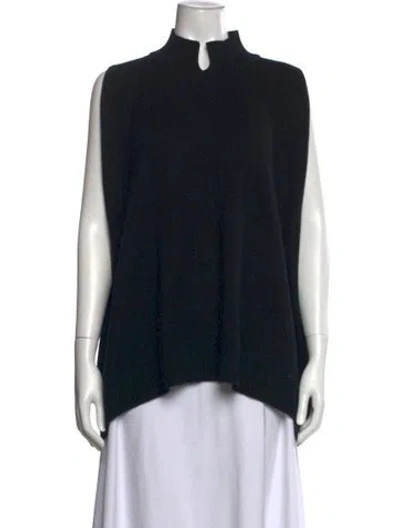 Pre-owned Eskandar Cashmere Mock Neck Sweater In Black