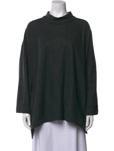 Pre-owned Eskandar Cashmere Mock Neck Sweater In Green