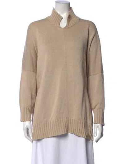 Pre-owned Eskandar Cashmere Mock Neck Sweater In Neutral