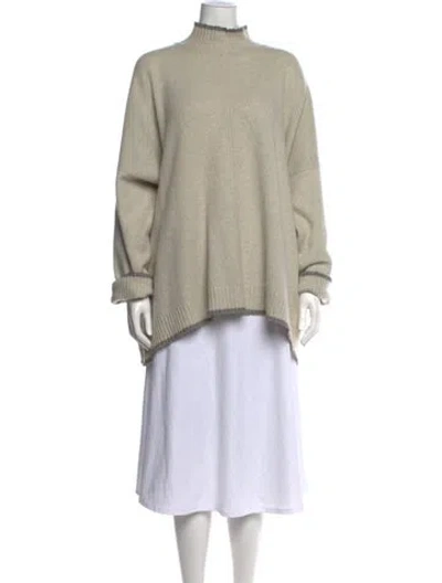 Pre-owned Eskandar Cashmere Mock Neck Sweater In Neutrals