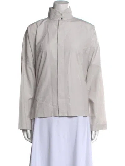 Pre-owned Eskandar Cashmere Mock Neck Sweatshirt In Gray