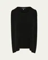 Eskandar Cashmere Moss Stitch A-line Sleeveless Sweater (mid Plus Length) In Black