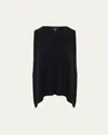 Eskandar Cashmere Moss Stitch A-line Sleeveless Sweater (mid Plus Length) In Black