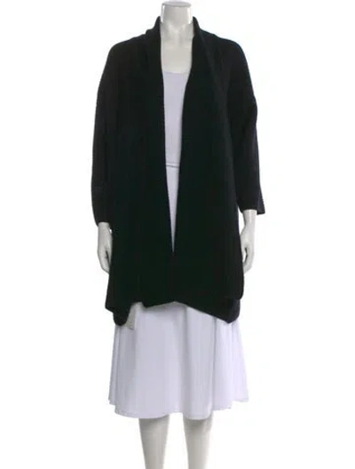 Pre-owned Eskandar Cashmere Open Front Sweater In Black