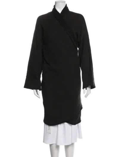 Pre-owned Eskandar Cashmere Open Front Sweater In Black