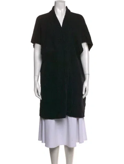 Pre-owned Eskandar Cashmere Open Front Sweater In Black