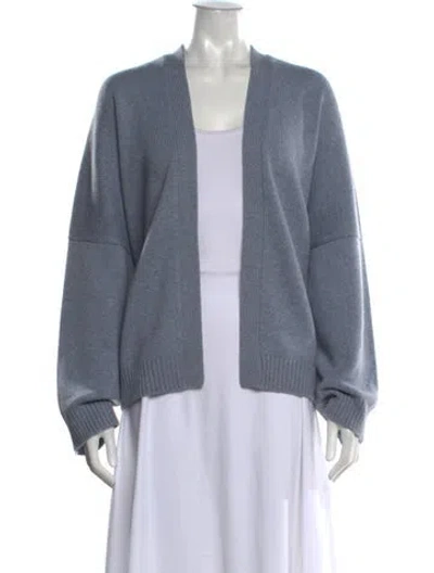 Pre-owned Eskandar Cashmere Open Front Sweater In Blue