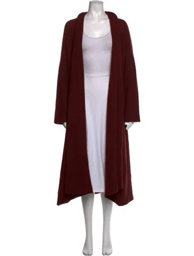 Pre-owned Eskandar Cashmere Open Front Sweater In Burgundy