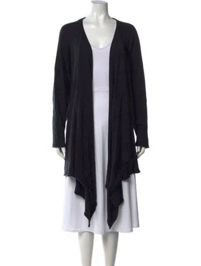 Pre-owned Eskandar Cashmere Open Front Sweater In Grey