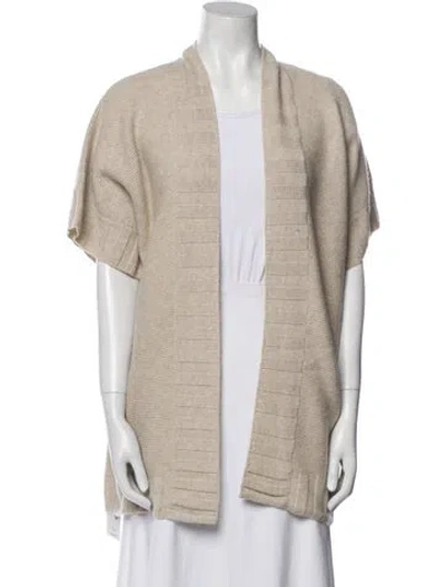 Pre-owned Eskandar Cashmere Open Front Sweater In Neutral