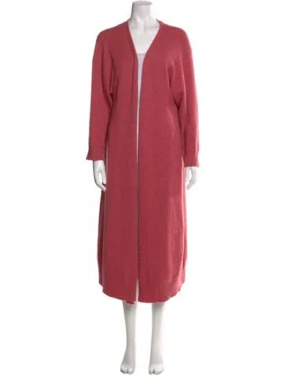 Pre-owned Eskandar Cashmere Open Front Sweater In Pink