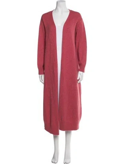 Pre-owned Eskandar Cashmere Open Front Sweater In Pink