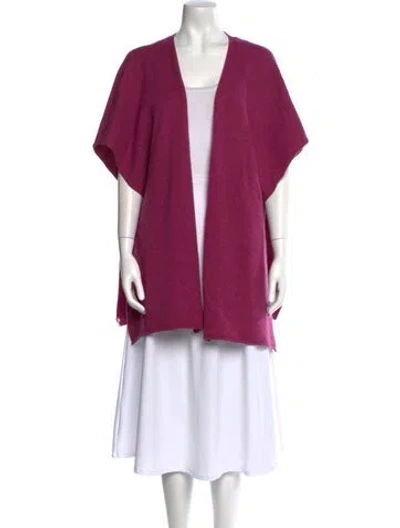 Pre-owned Eskandar Cashmere Open Front Sweater In Purple