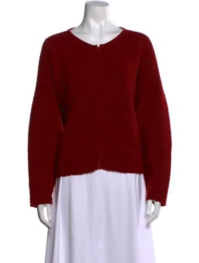 Pre-owned Eskandar Cashmere Open Front Sweater In Red