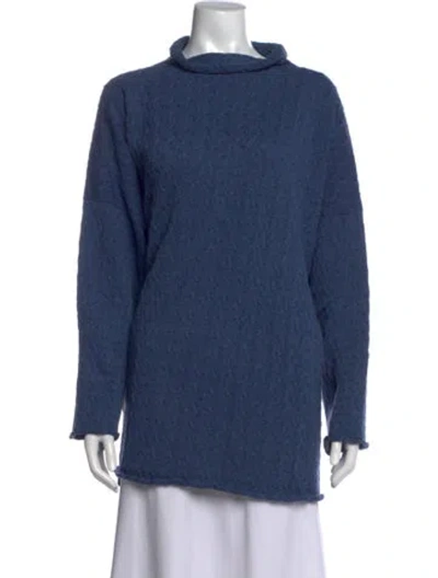 Pre-owned Eskandar Cashmere Patterned Sweater In Blue