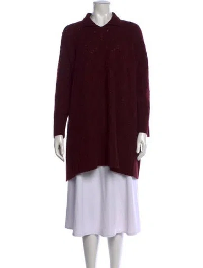 Pre-owned Eskandar Cashmere Patterned Sweater In Burgundy