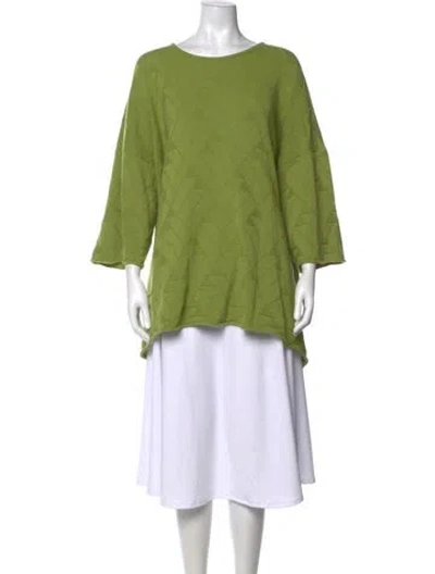 Pre-owned Eskandar Cashmere Patterned Sweater In Green