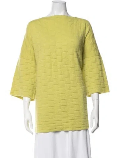 Pre-owned Eskandar Cashmere Patterned Sweater In Green