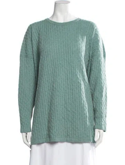 Pre-owned Eskandar Cashmere Patterned Sweater In Green