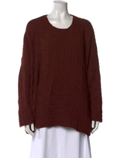 Pre-owned Eskandar Cashmere Patterned Sweater In Red
