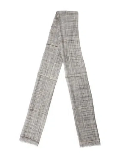 Pre-owned Eskandar Cashmere Printed Scarf In Gray