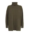 Eskandar Cashmere Raglan-sleeve Rollneck Sweater In Green