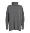 Eskandar Cashmere Raw-edge Rollneck Sweater In Gray