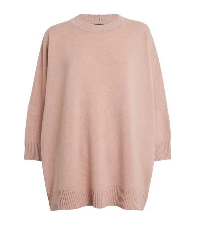 Eskandar Cashmere Round-neck Sweater In Rosepowder