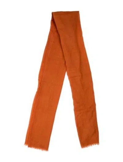 Pre-owned Eskandar Cashmere Scarf In Orange
