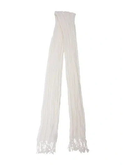 Pre-owned Eskandar Cashmere Scarf In White
