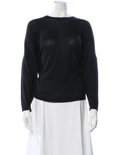 Pre-owned Eskandar Cashmere Scoop Neck Sweater In Black
