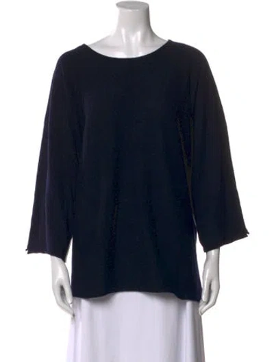 Pre-owned Eskandar Cashmere Scoop Neck Sweater In Black